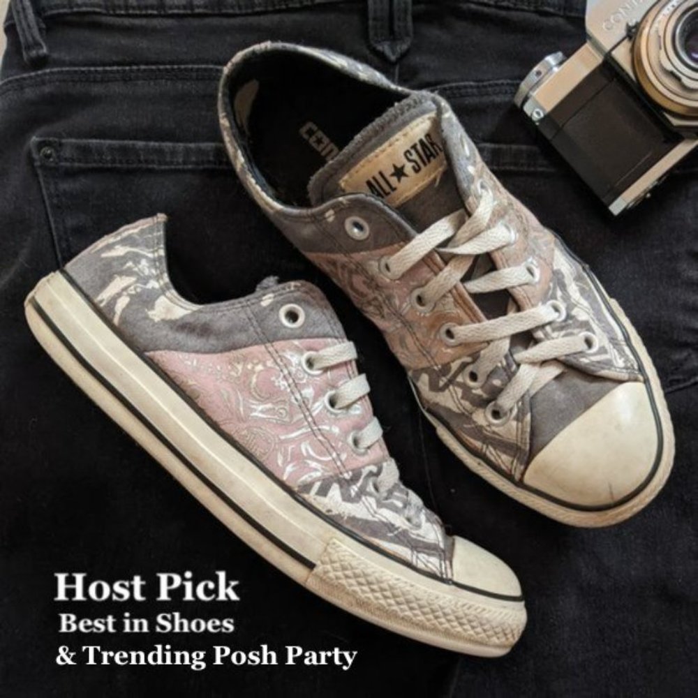 Converse Rare Lilac Gray & Silver Pattern Sneakers